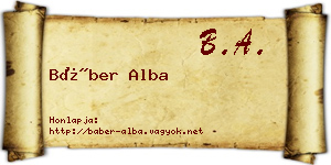 Báber Alba névjegykártya